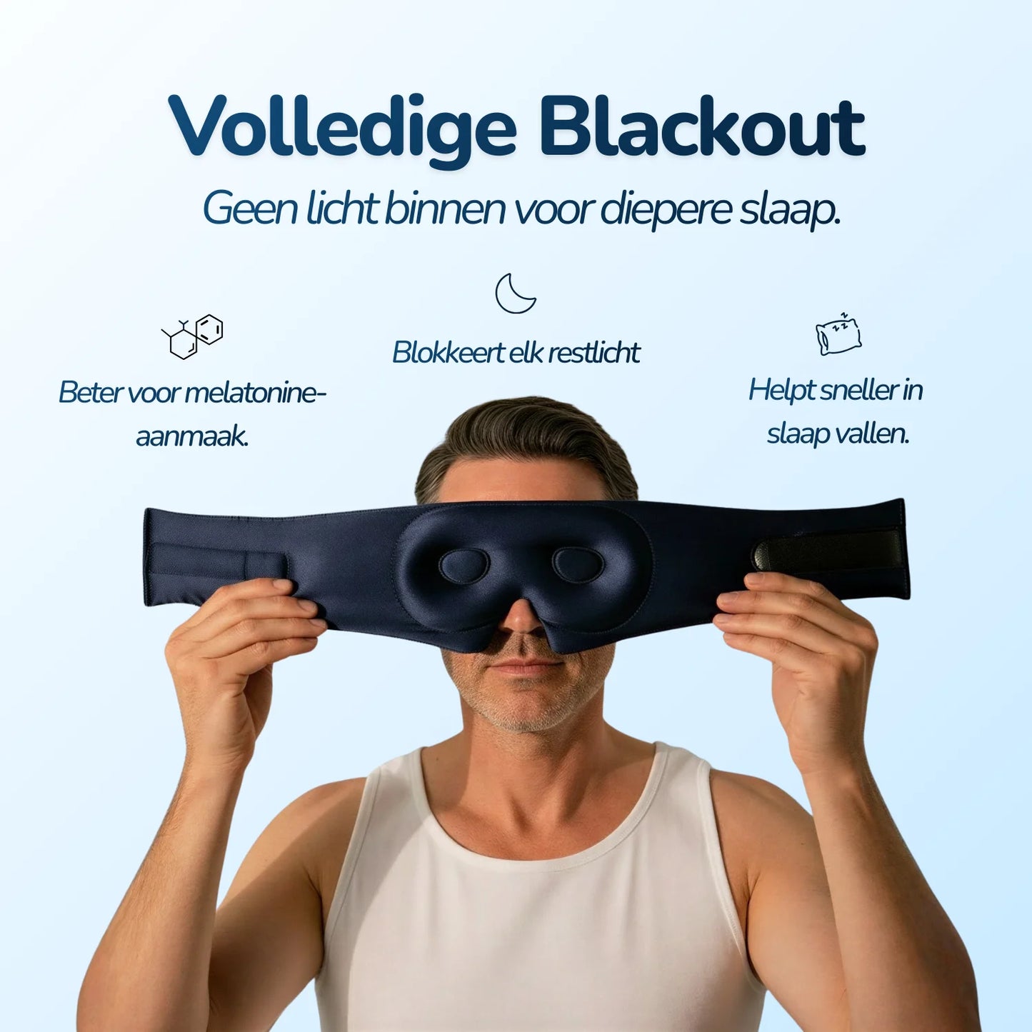 3D Zijden Slaapmasker - Midnight Navy
