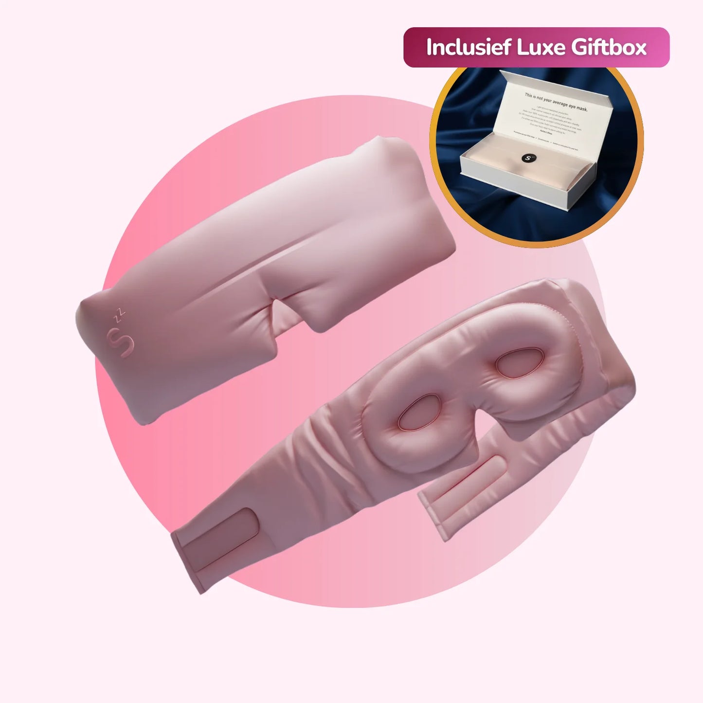 3D Silk Sleep Mask - Soft Pink