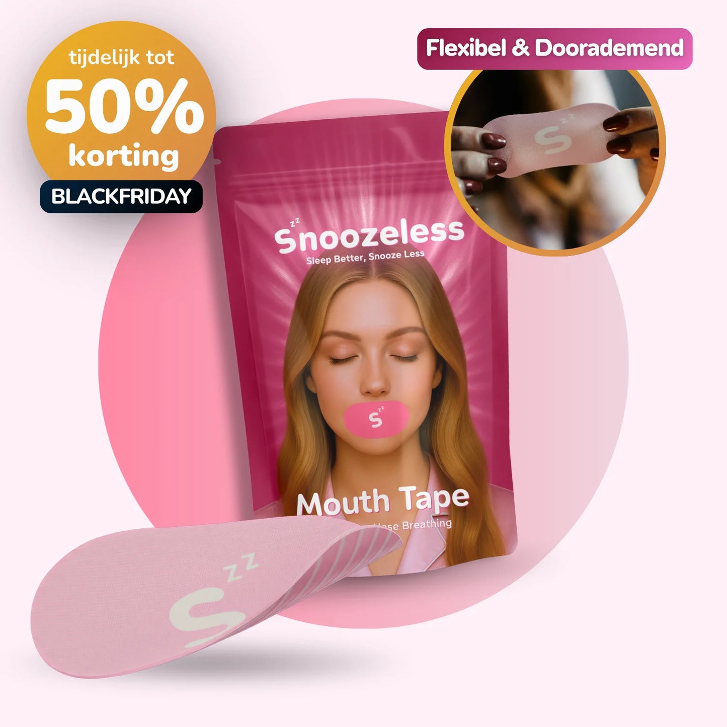 Classic Mondtape - Roze