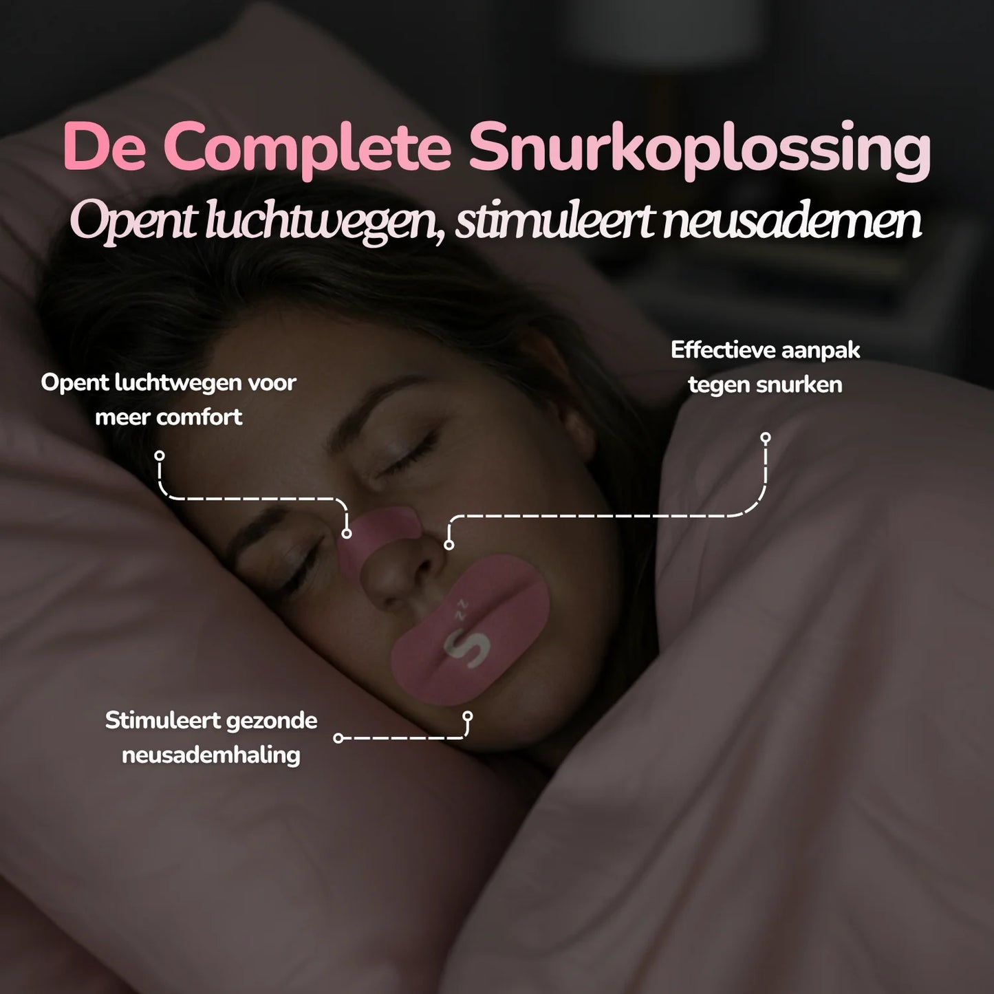 Deep Sleep Duo - Mondtape & Neusstrips - Roze