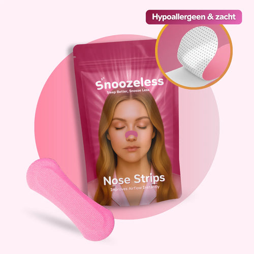 Roze neusstrips voor slaap en sport